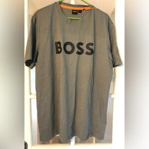 HUGO BOSS Men's T-Shirt GREY/GRAY Logo  NEW  XXL